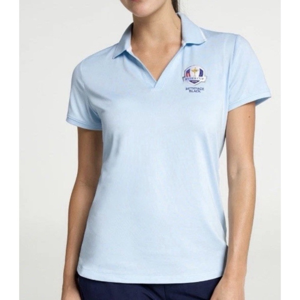 WALTER HAGEN 2025 RYDER CUP Beth Page Black Polo Golf Shirt Sz L Blue